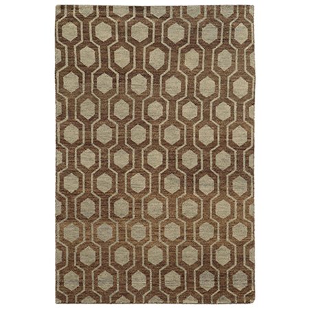 ESPECTACULO Maddox 5650 Hand Knotted Wool Rectangle Rug, Brown - 43 ft. 6 in. x 5 ft. 6 in. ES1912254